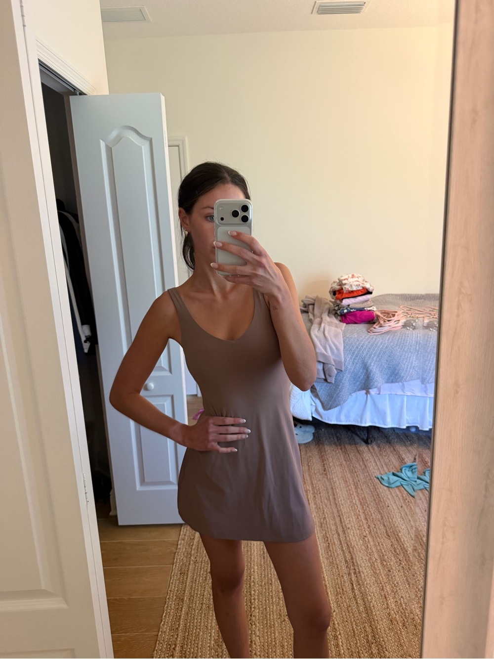 Lululemon athletic dress- Simple Sleeveless Slip Dress in Taupe